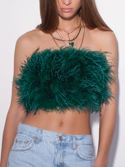 Feather top, feather strapless top, cotton candy top, add texture to your outfit with jeans or wide-leg pants. Elle Woods top.
